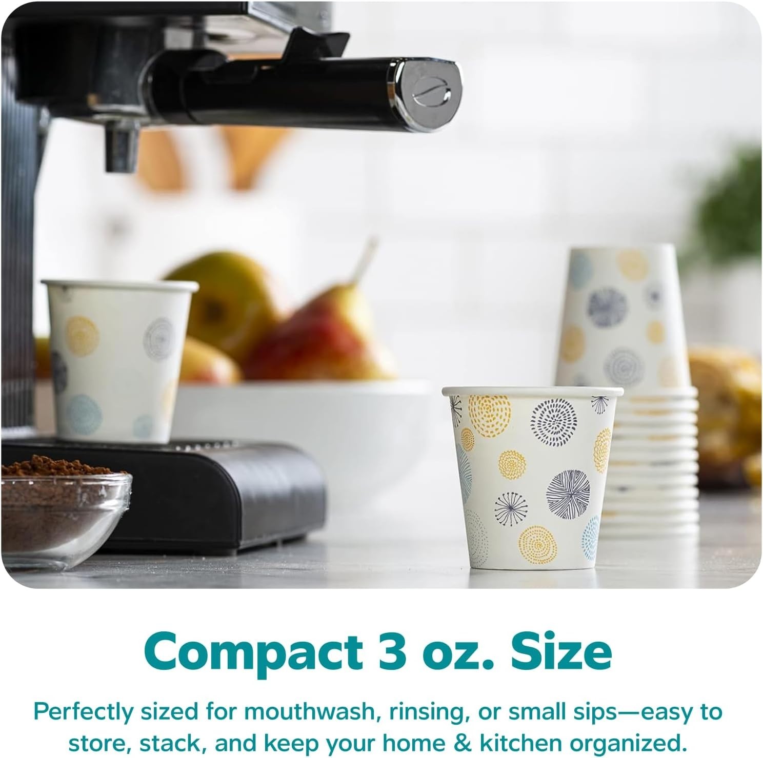 Elegant 300 Count Floral Paper Cups – Durable & Leak Proof for Everyday Use