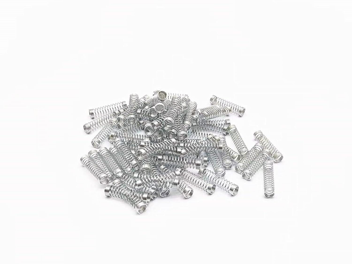 100 PCS Galvanized Ball Point Pen Small Compression Spring 0.016X0.18X0.7 In