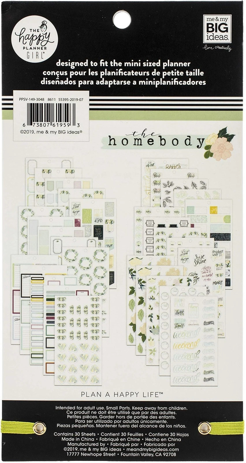 ME & MY BIG IDEAS Happy Planner STCKRS, Homebody, 789/Pkg new