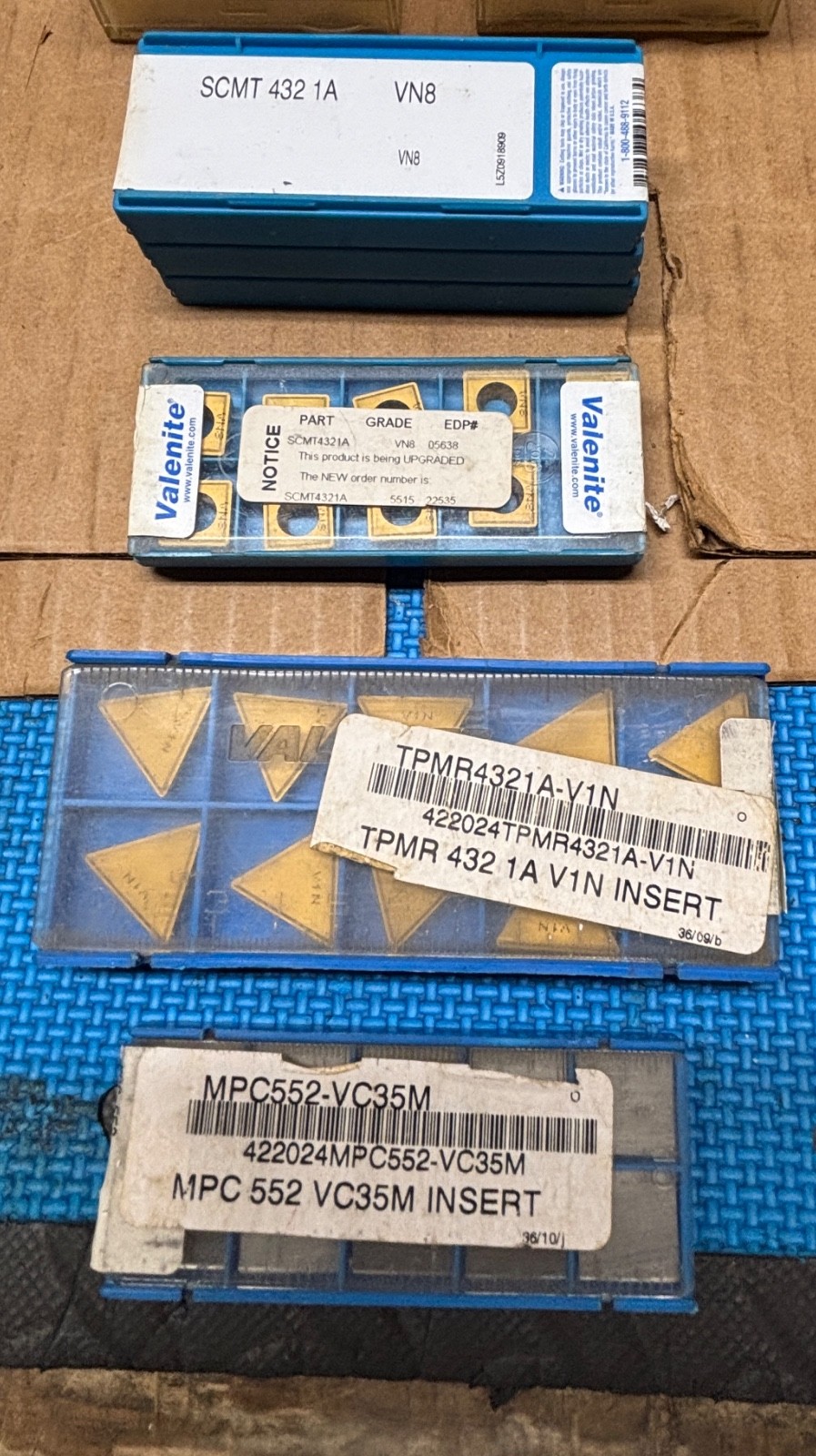 VALENITE Carbide Inserts – VARIETY – 875+ inserts – 122 packs – 27 lbs. – NEW