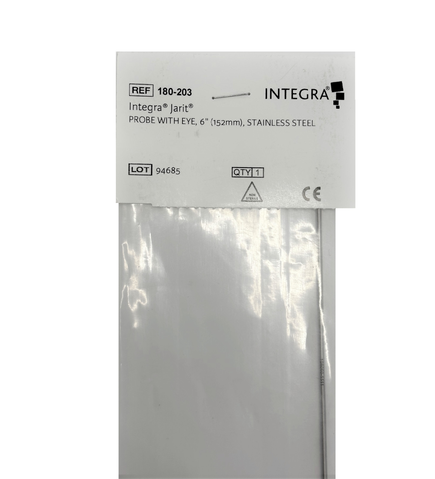 Integra Jarit 180-203 6in Stainless Steel Probe w/ Eye A.