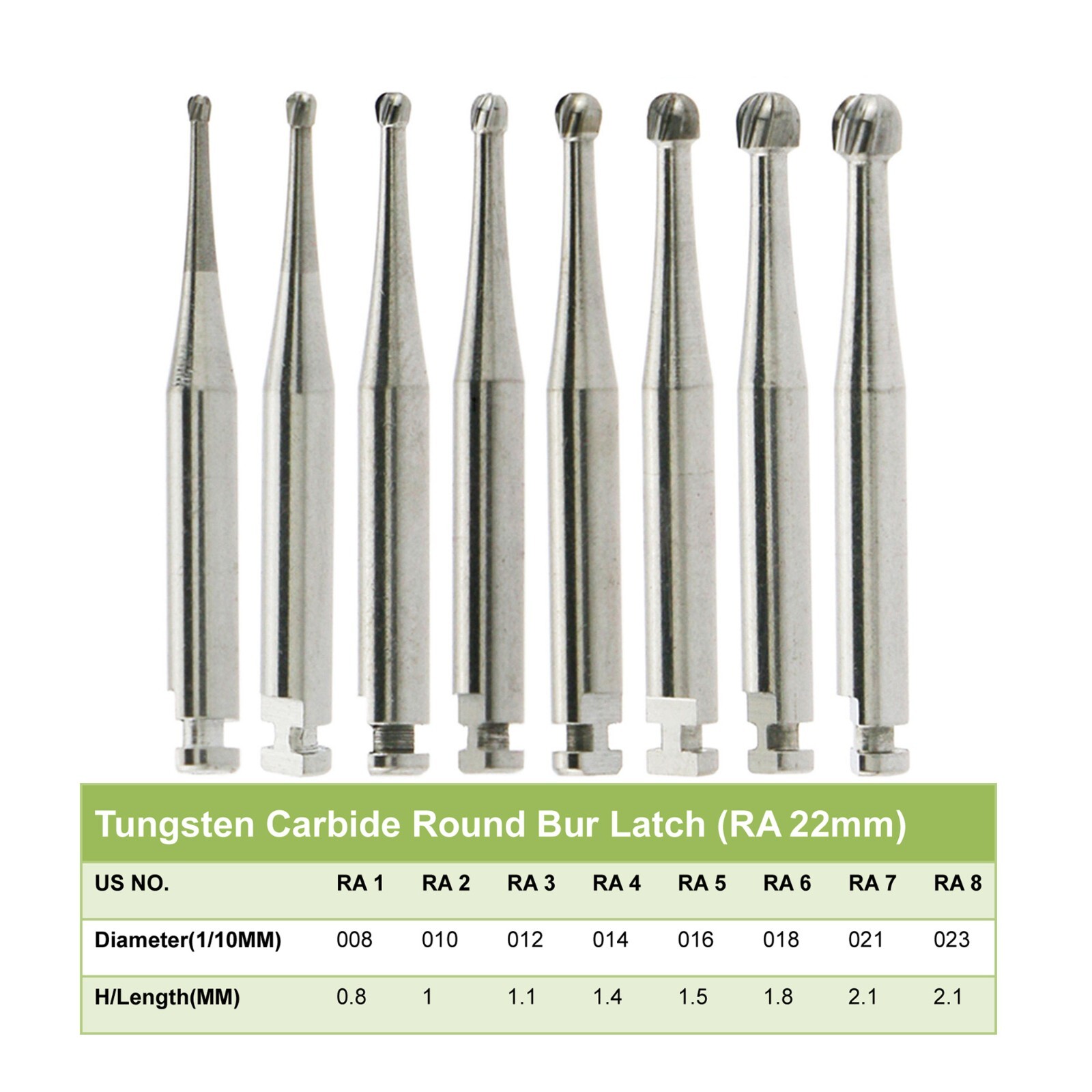 Wave Dental Tungsten Carbide Burs Round Latch RA 1 2 3 4 5 6 7 8 Low Speed Prima