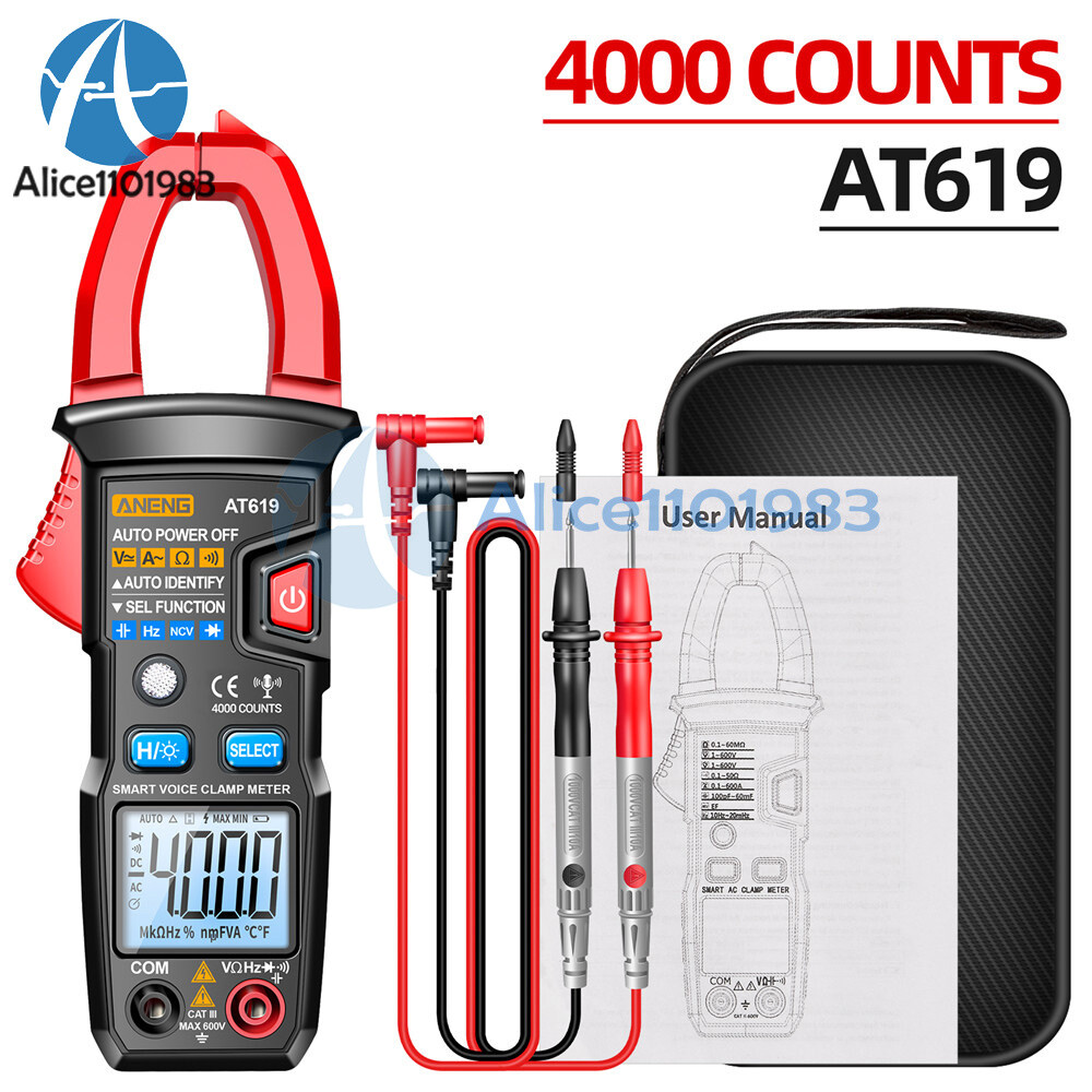 ANENG AT619 Digital Voice Broadcast Multimeter Professional AC DC Clamp Meter
