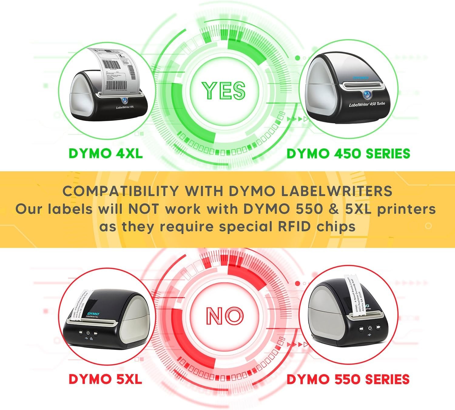45X Dymo 30256 Labels 2-5/16″x4″ Shipping Labels for Dymo LW 450 4XL Rollo Zebra