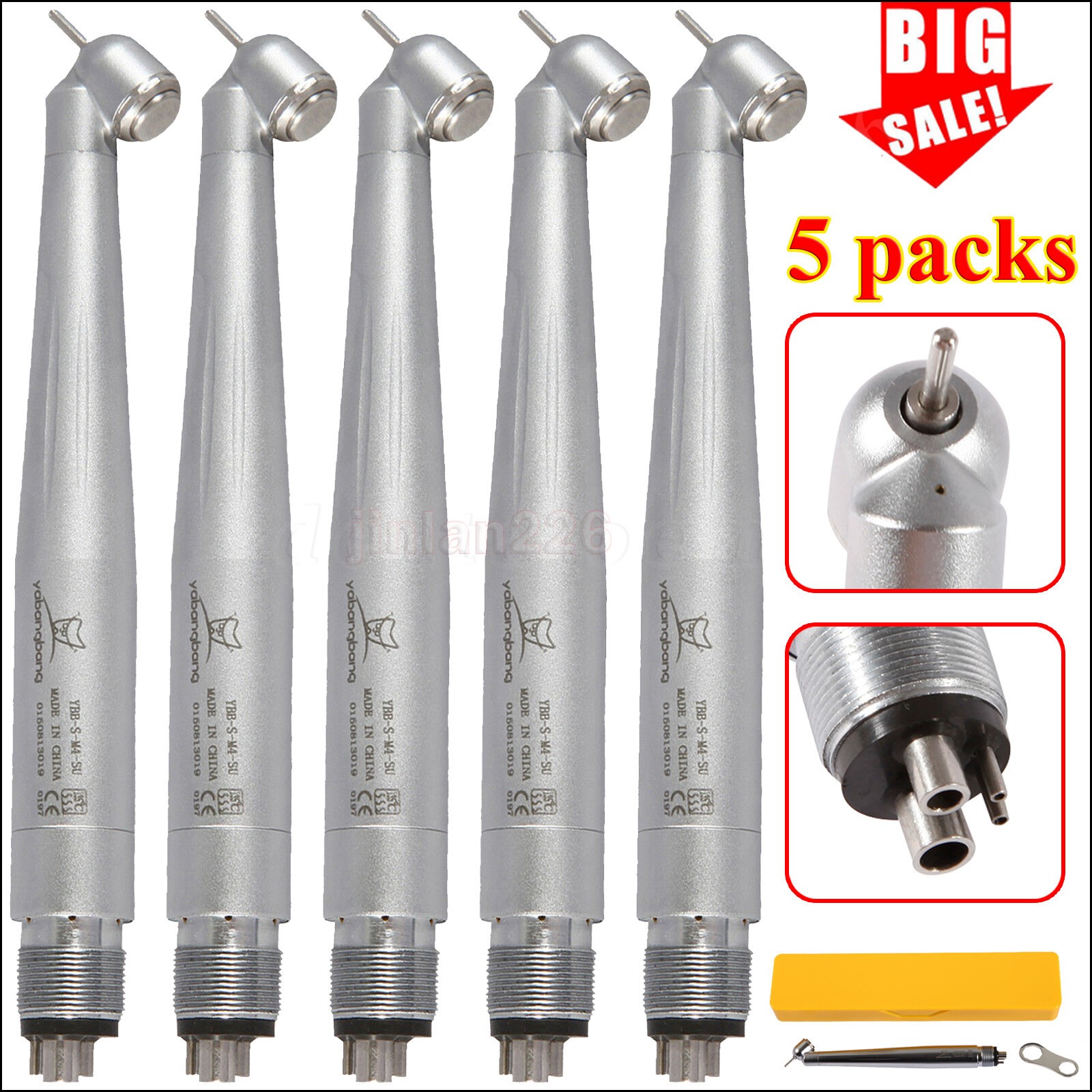 Dental 45 Degree Surgical High Speed Handpiece Push Button 4Hole bang WCA4