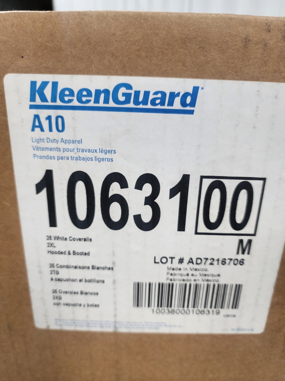 KLEENGUARD A10 25pk Protection Coveralls Zip Closure 2X-Large 2xl Hooded Booted