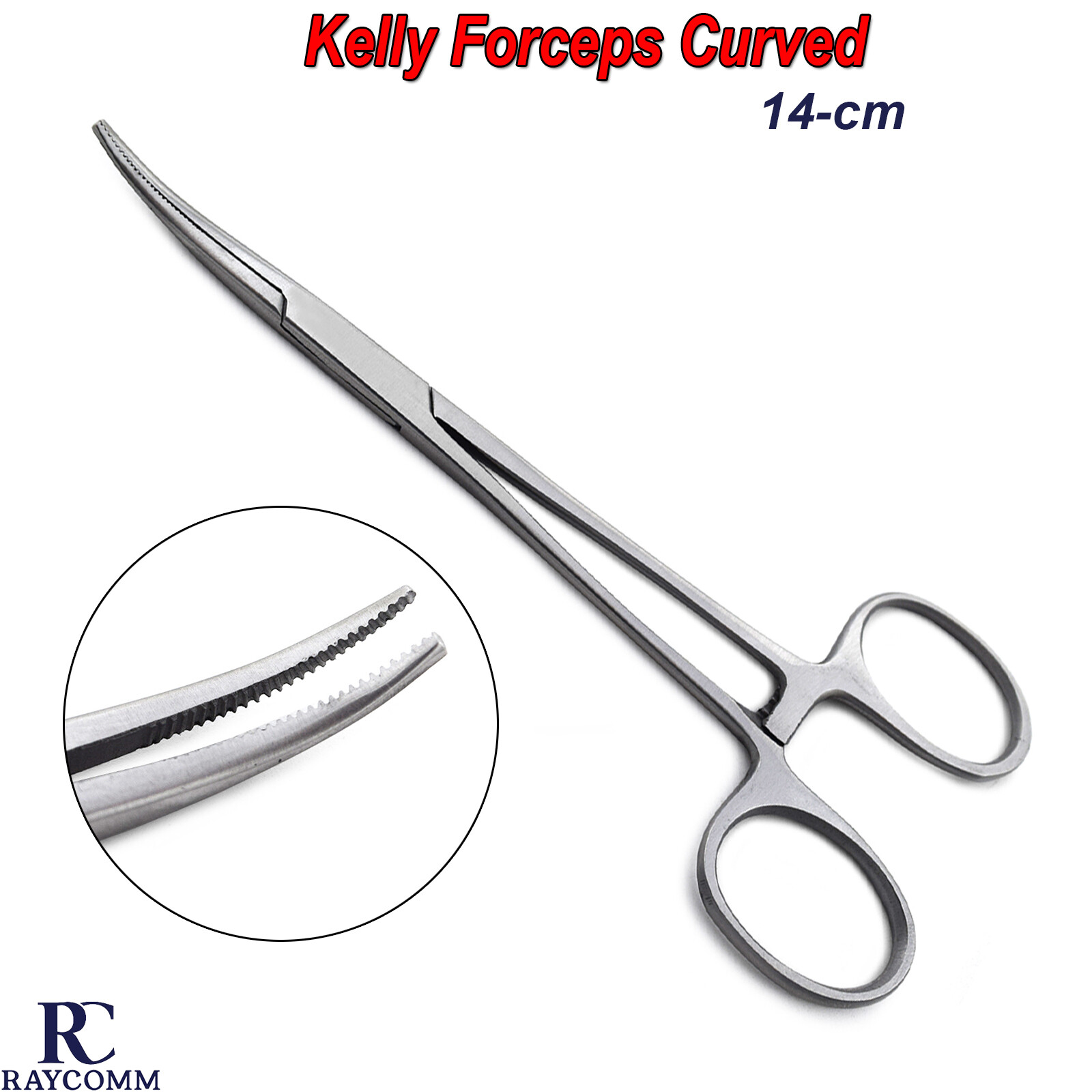 Surgical Kelly Locking Artery Toothed Clamps 14cm Forceps Curve Jaws Dental Tool