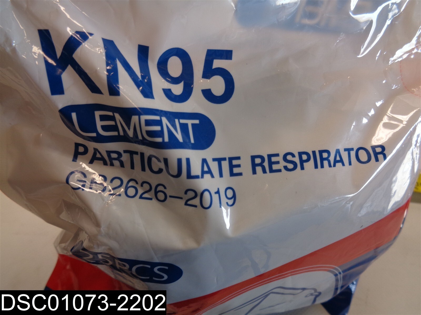 QTY=1 Pack of 25: GB2626-2019 KN95 Black Lement Disposable Face Masks
