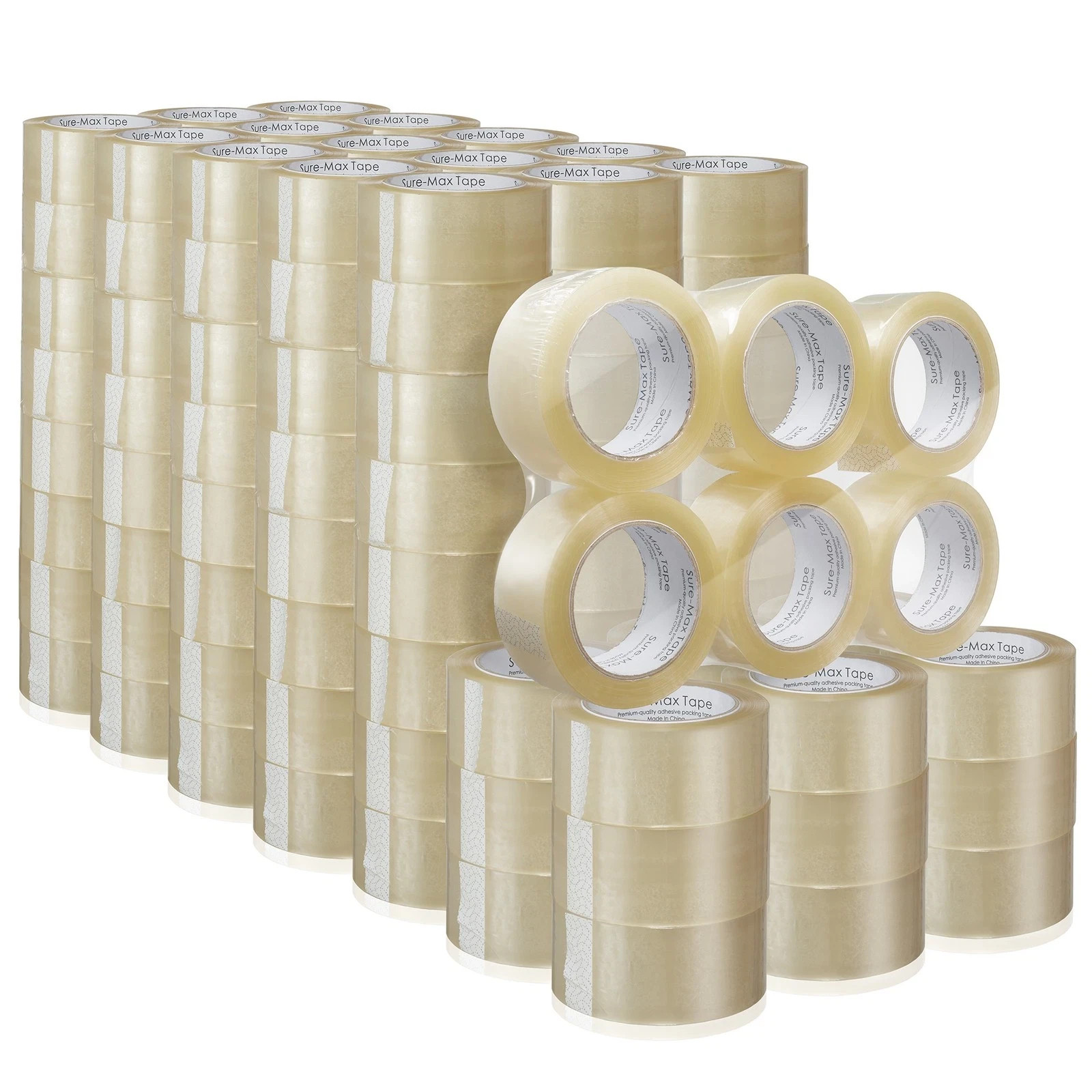 144 Rolls Clear Carton Sealing Packing Tape Shipping – 1.8 mil 2″ x 72 Yards