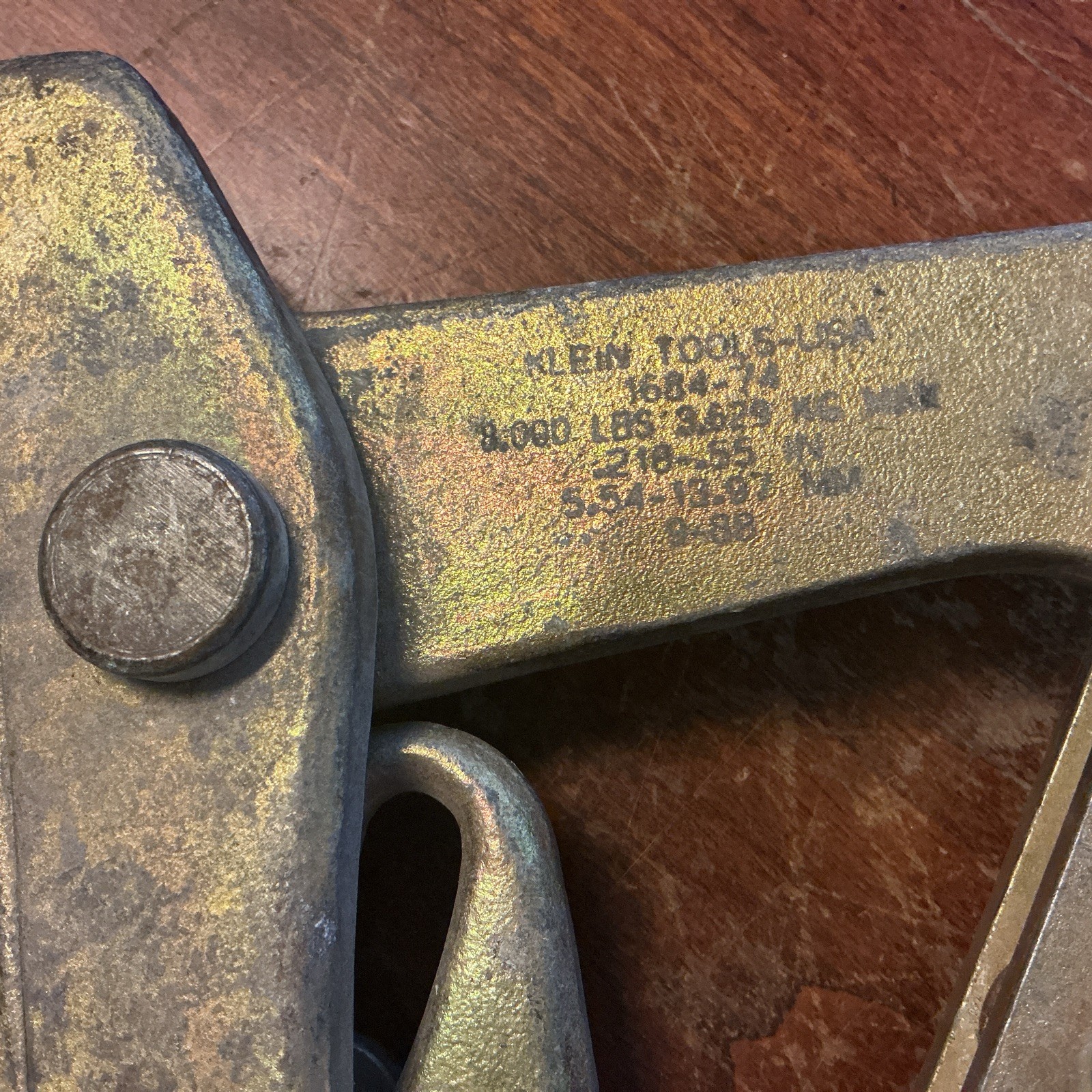 Klein Tools 1684-74 8000lb Cable Pulling Jaw Grip.218”-.55” (used)