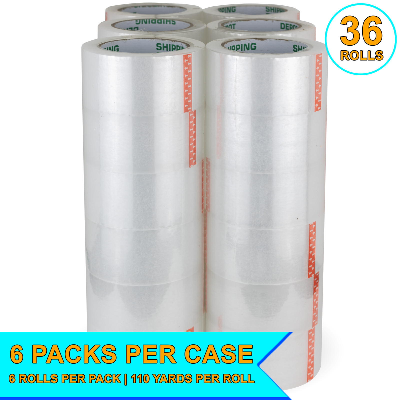 Shipping Depot Carton Box Sealing Clear Packing Tape 2″ x 110Yds up to 144 Rolls