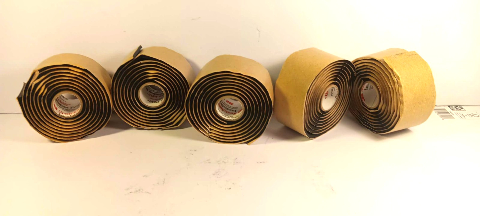 Lot of 5, 3M Scotchfil Black Electrical Insulation Putty Roll, 1.5 in. x 60 in.