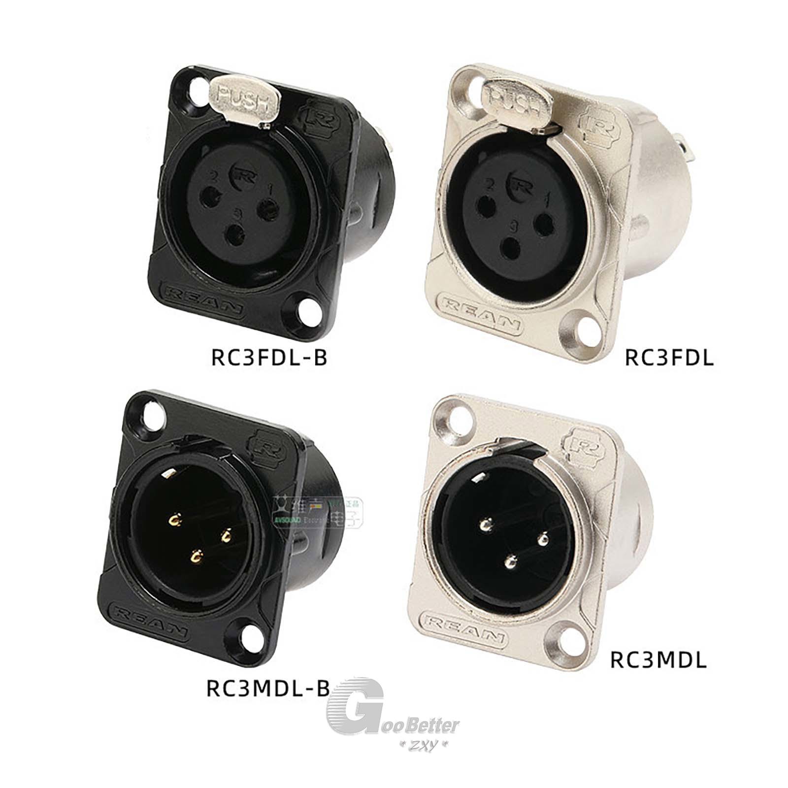 XLR 3 Pin Cable Chassis Panel Mount Audio Connectors Plug Socket Female/Male