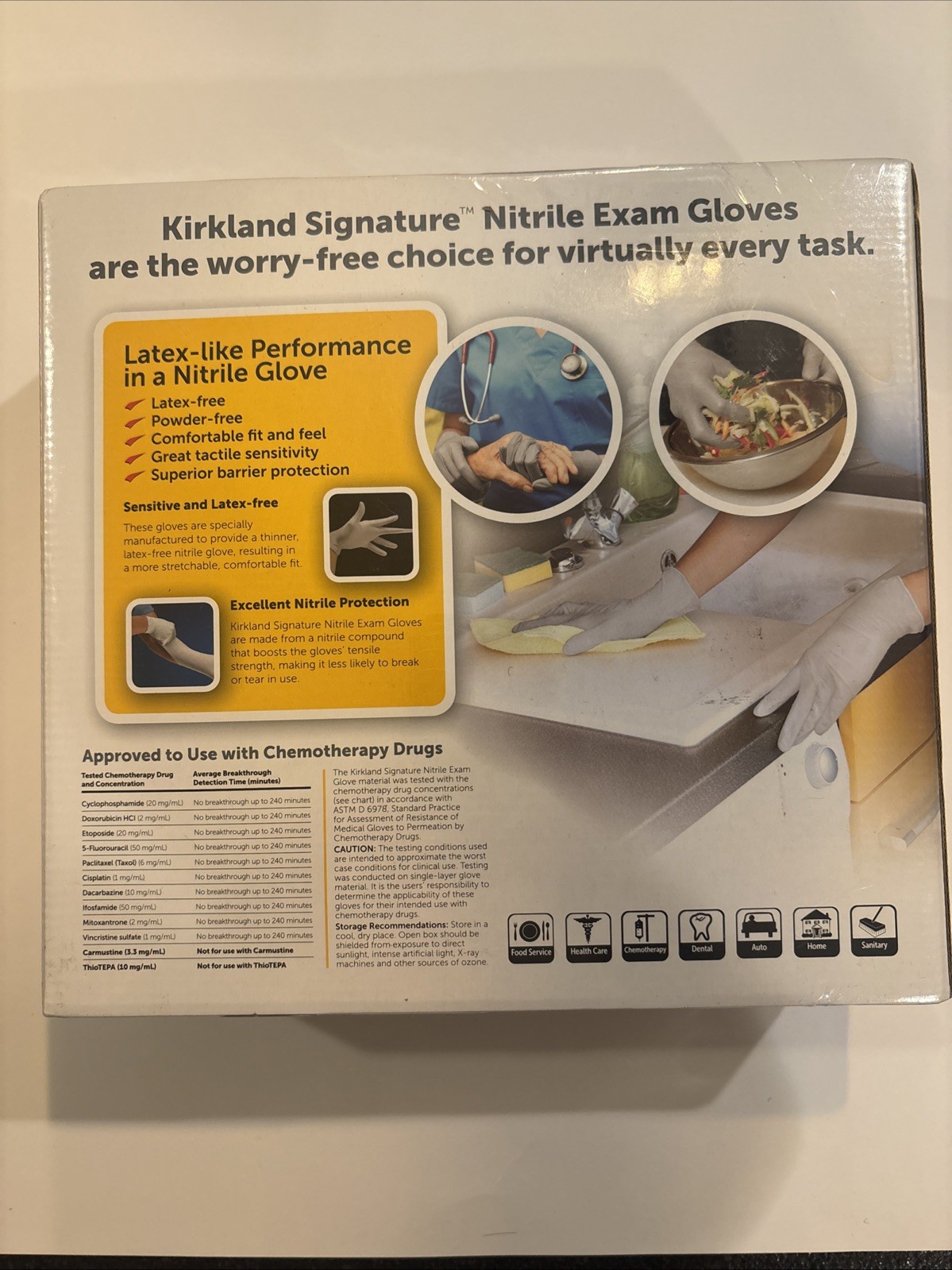 Kirkland Signature 5535271 Nitrile Exam Multi-Purpose Gloves, Size L – 400 Pack