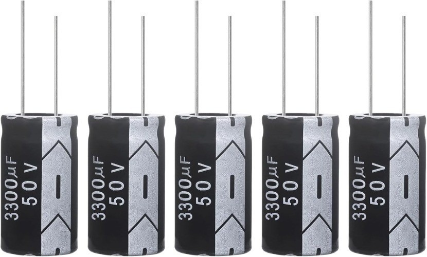 3300uF 50V Electrolytic Capacitor 3300 MFD 50 Volt 18x35mm 0.71×1.38in (5 Pack)