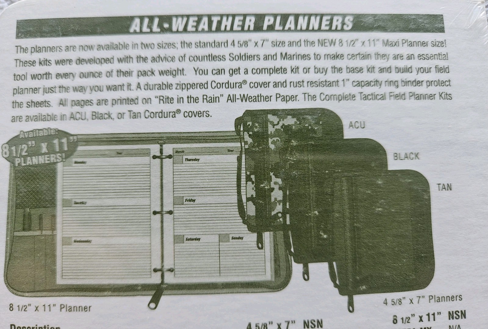 Rite in the Rain 4 5/8″ x 7″ All-Weather Desert Tan 100 Sheets 982T NIP $9.99