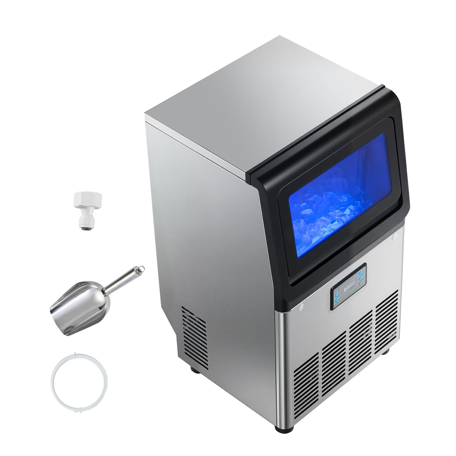 Uimoso 80lbs/24H Commercial Ice Maker with 13 lbs Storage for Bar or Restaurant
