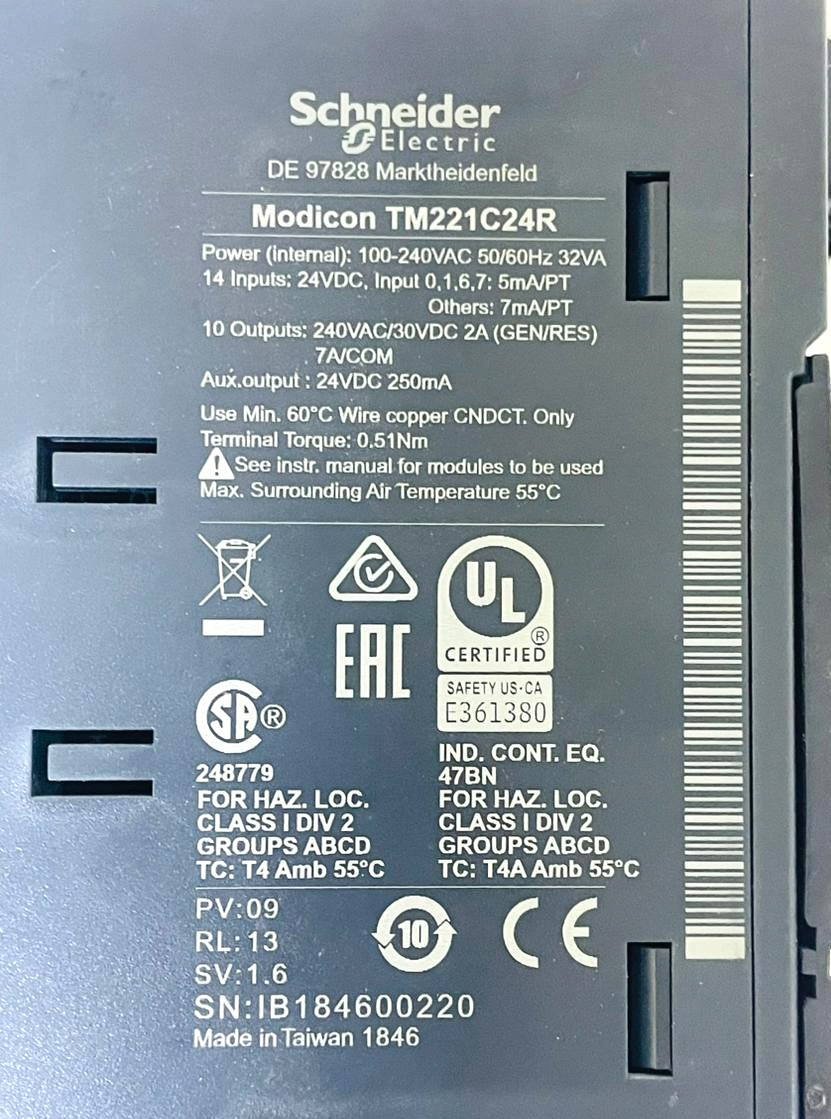 Schneider Electric Modicon M221 Logic Controller TM221C24R
