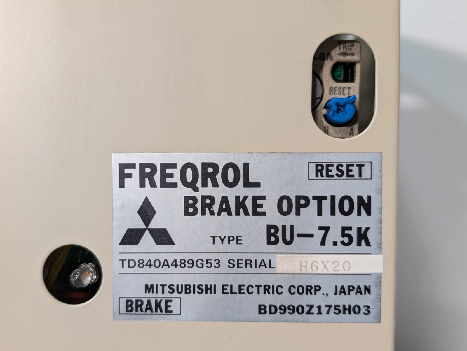 Mitsubishi Daifuku BU-7.5K Brake Option Unit for FREQROL Drive, 48300280, 200V