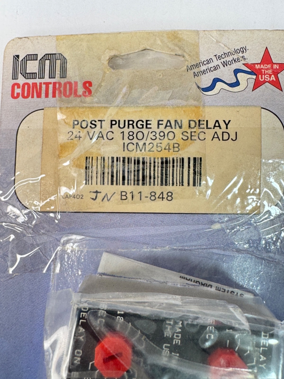 ICM Controls ICM254B Post Purge Fan Delay Timer, 12-390 Second Adjustable Delay