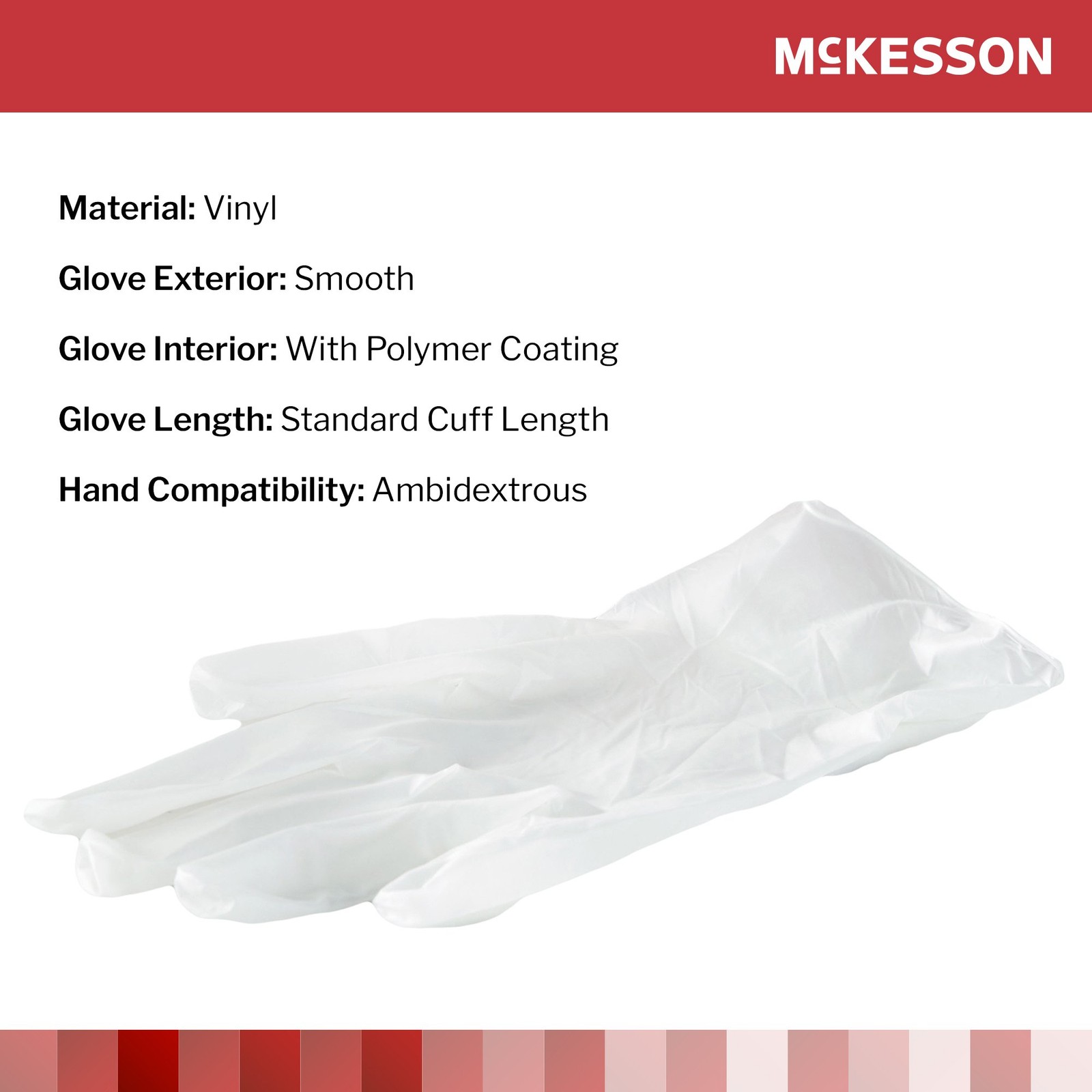 McKesson Vinyl Exam Glove Standard Cuff Length LARGE 1000 per Case