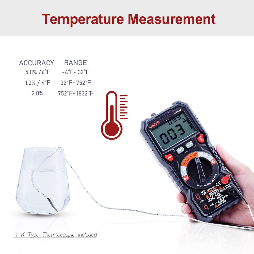 KAIWEETS Digital Multimeter TRMS Voltmeter,Auto-Ranging,6000 Counts,Accurately