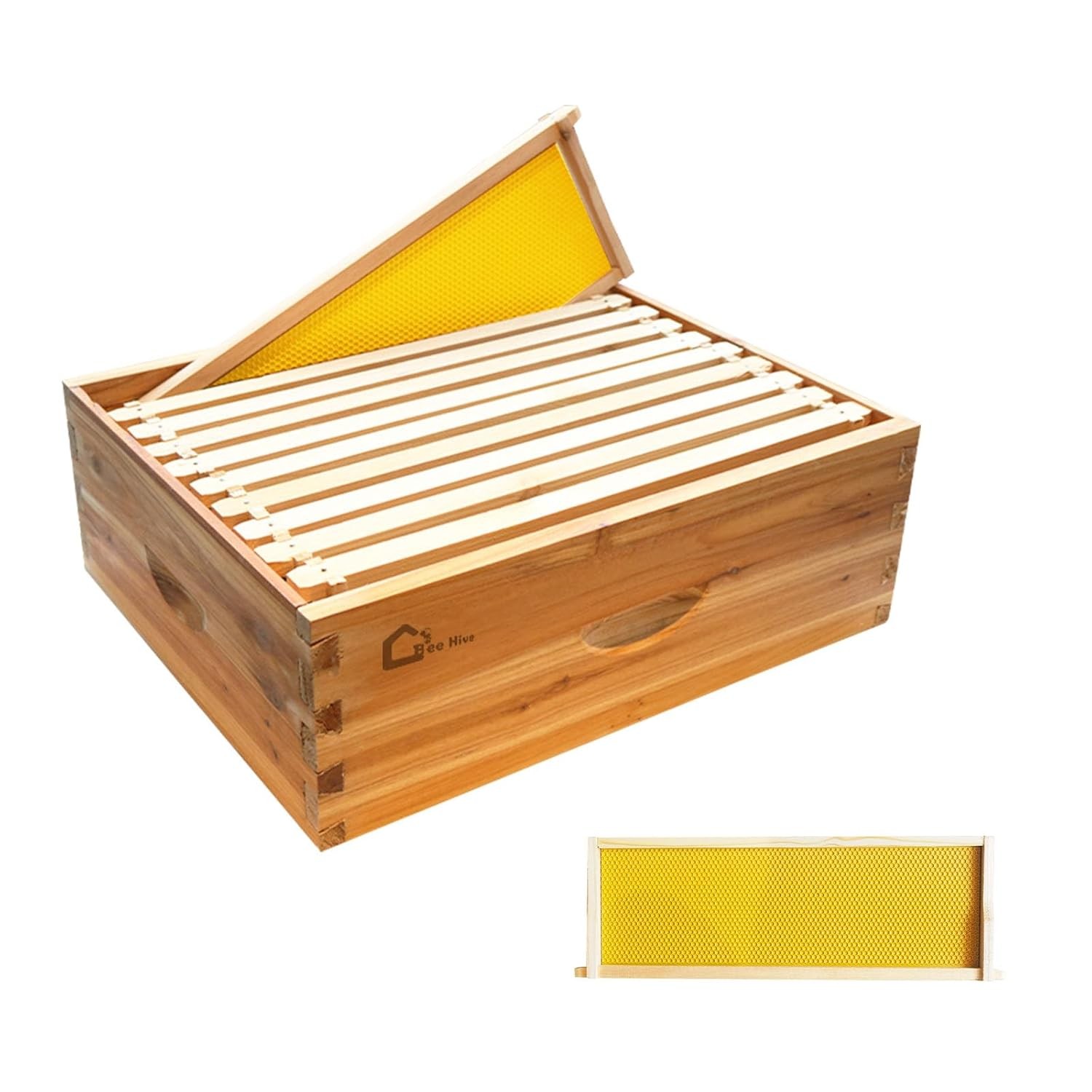 10 Frame Medium Super Bee Hive Box Langstroth Honey Bee Hive Dipped in 100%