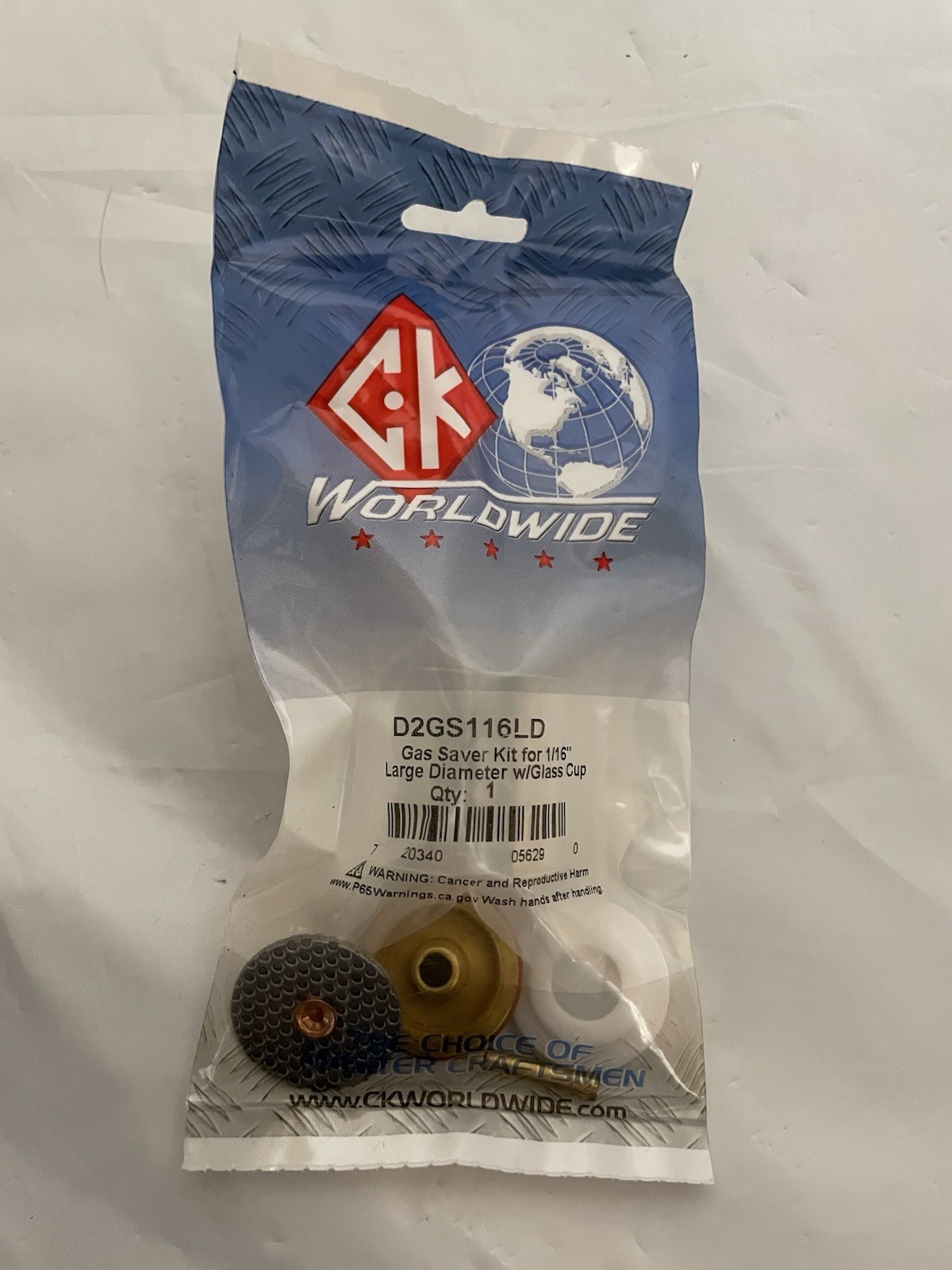 CK Worldwide D2GS116LD Gas Saver Kit For 1/16” Large Diameter W/Glass Cup