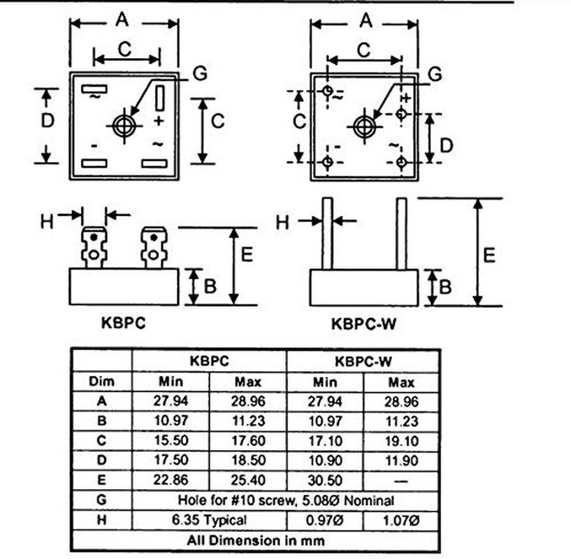 5pcs KBPC2504 2504 Bridge Rectifier Diode Single PhaseFull Wave 25 Amp 400