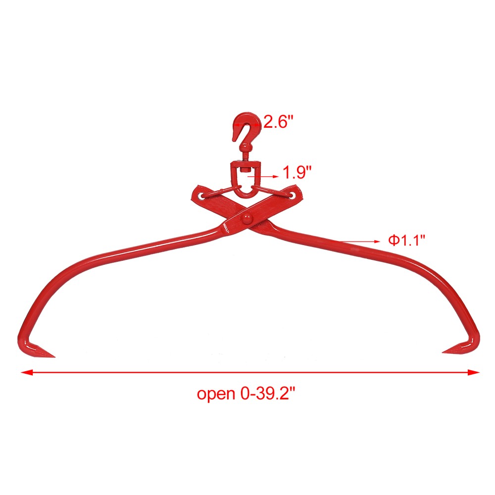 32 Inch Log Lifting Tongs Heavy Duty Grapple Timber Claw Logging Tool