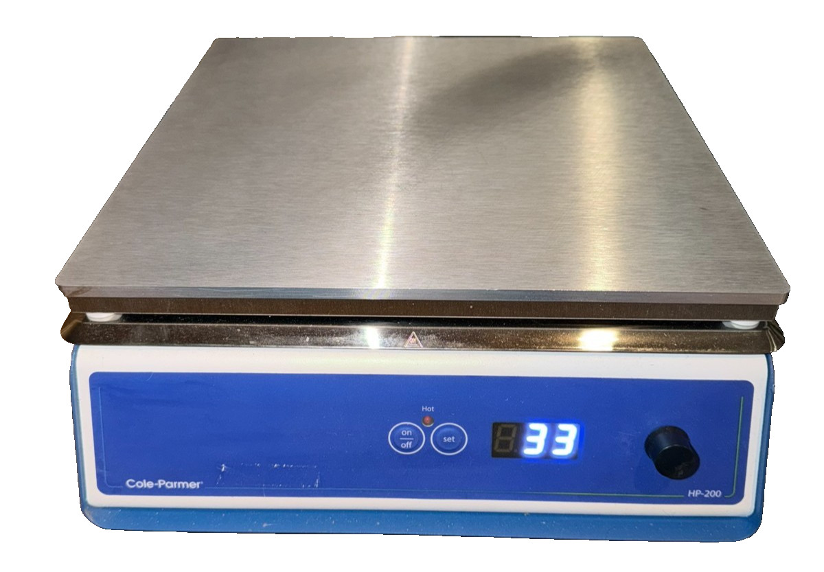 Cole-Parmer HP-200D-L-S-120 Digital Hot Plate 12″x12″ Metal 120V 04807-81 WORKS