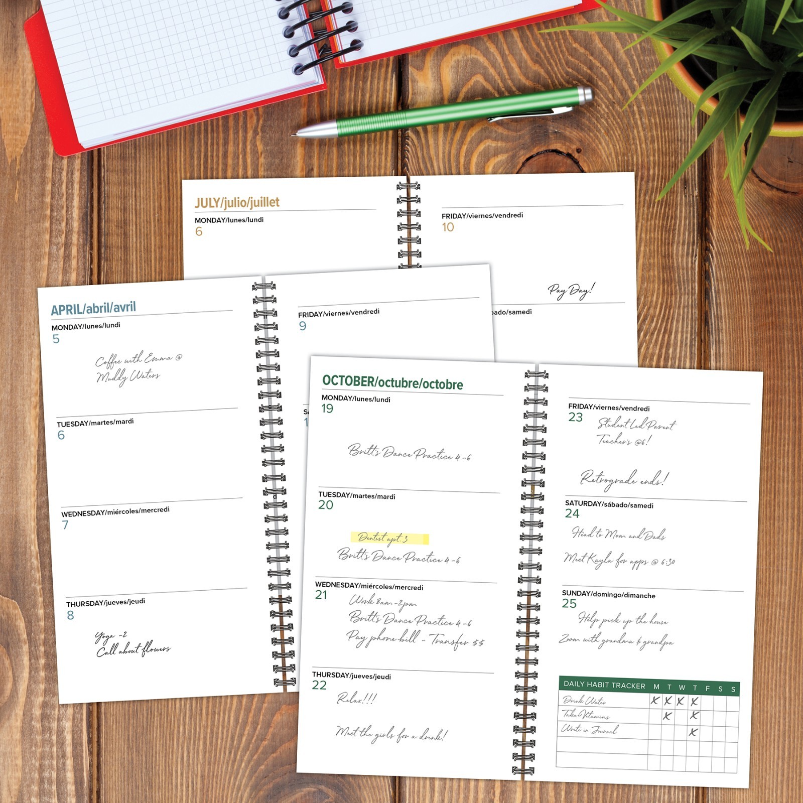 Black AY July 2026 – June 2027 3.5″ x 6.5″ Softcover Weekly Spiral Planner
