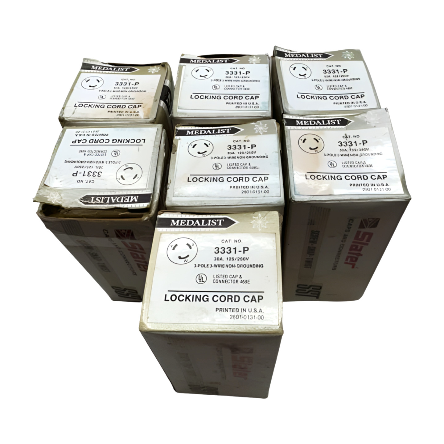 Slater Medalist 3331-P SST Locking Cord Cap Male Plug, 3-P, 3-W, 30A, 125/250V