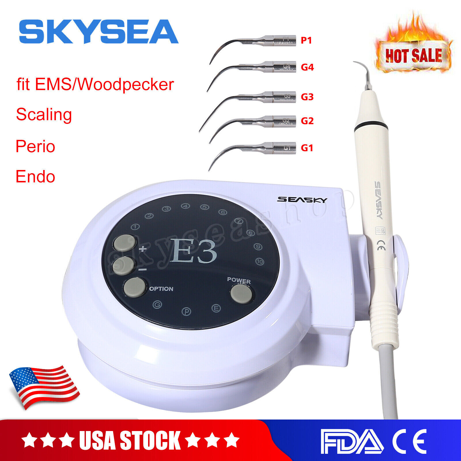 Dental Ultrasonic Piezo Scaler with detachable Handpiece fit EMS Cavitron tips