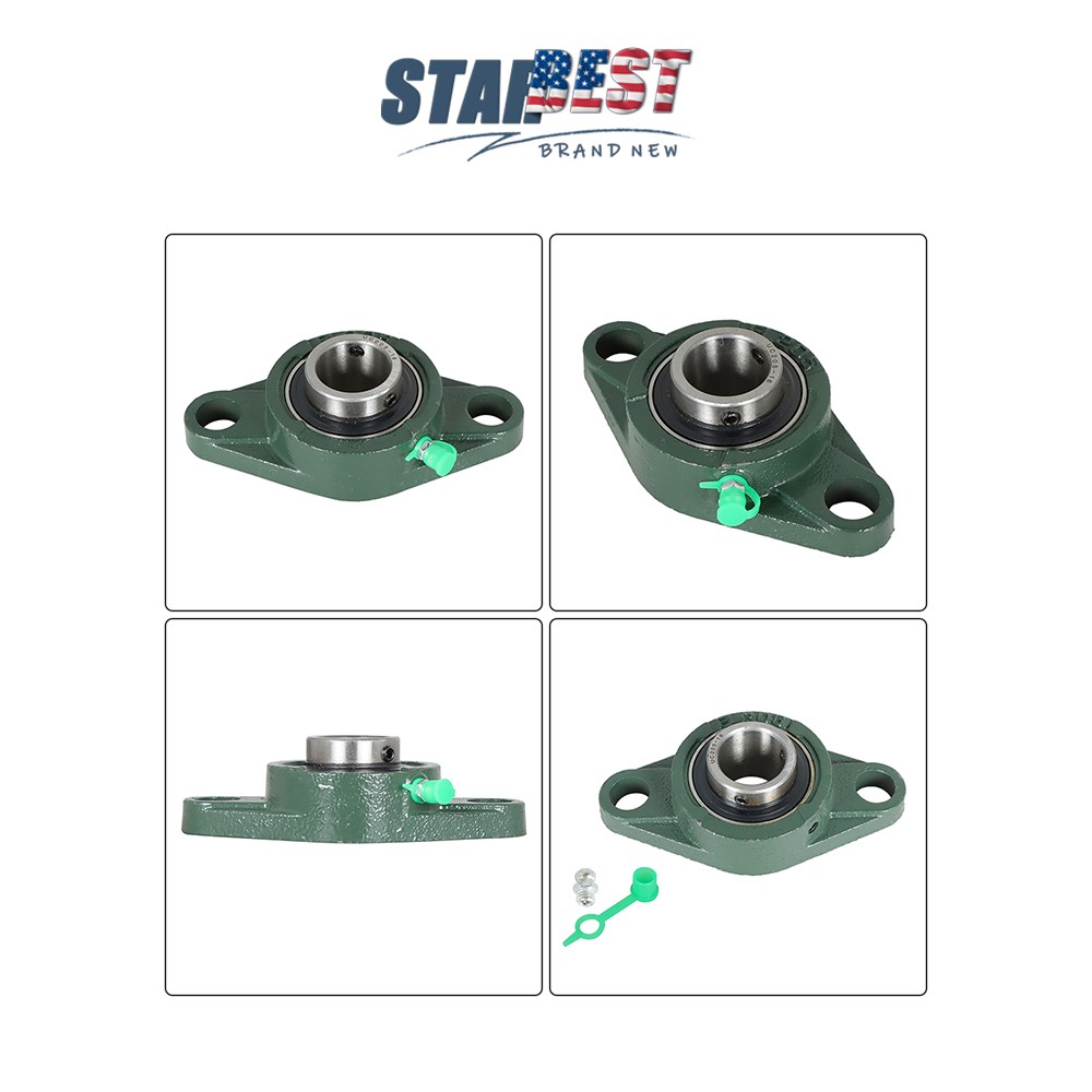 UCFL205-16 Pillow Block Flange Bearing 1″ Bore 2 Bolt Solid Base 10PCS