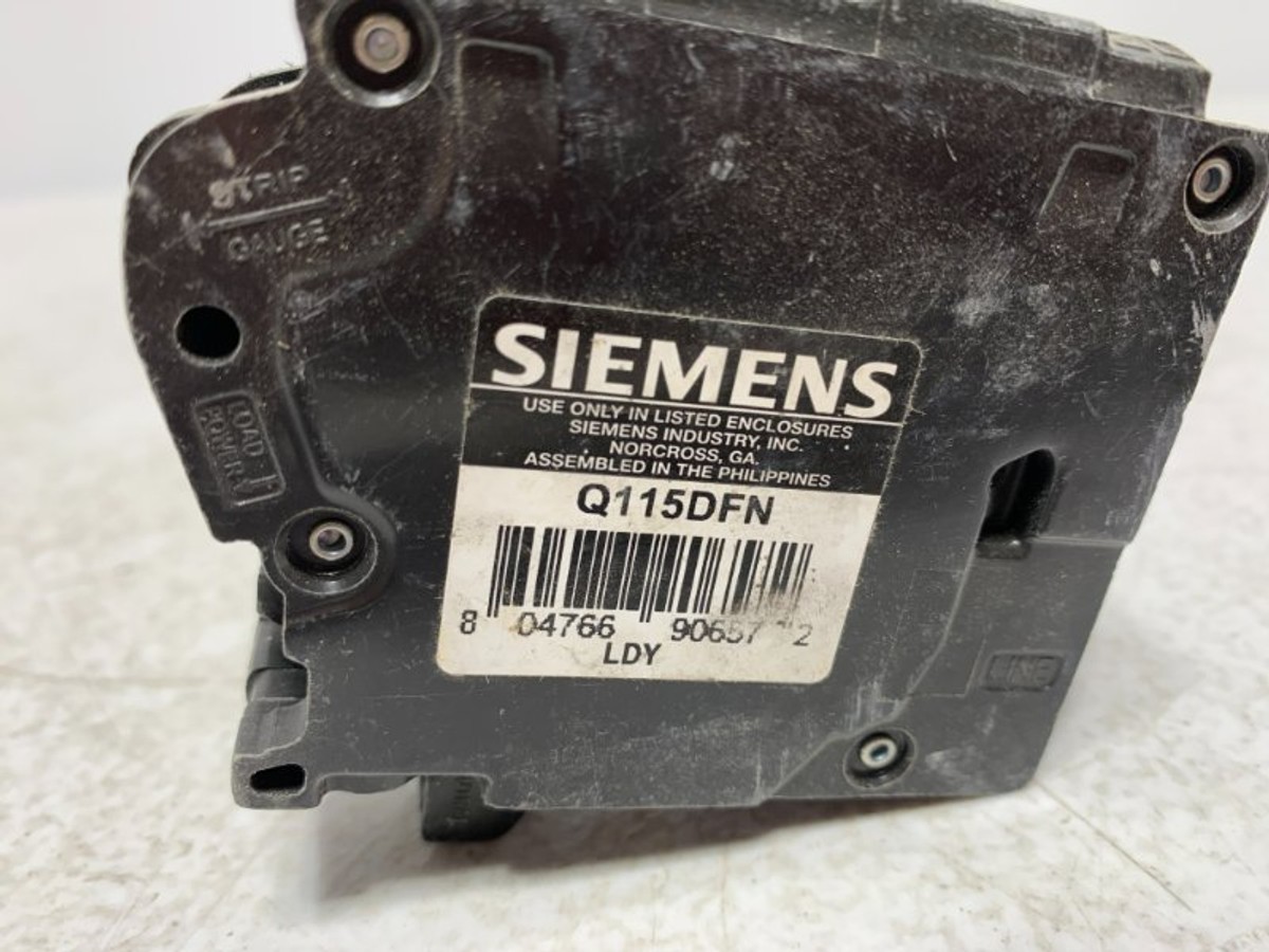 Siemens Q115DFN Circuit Breaker 15A 120V 1-Pole