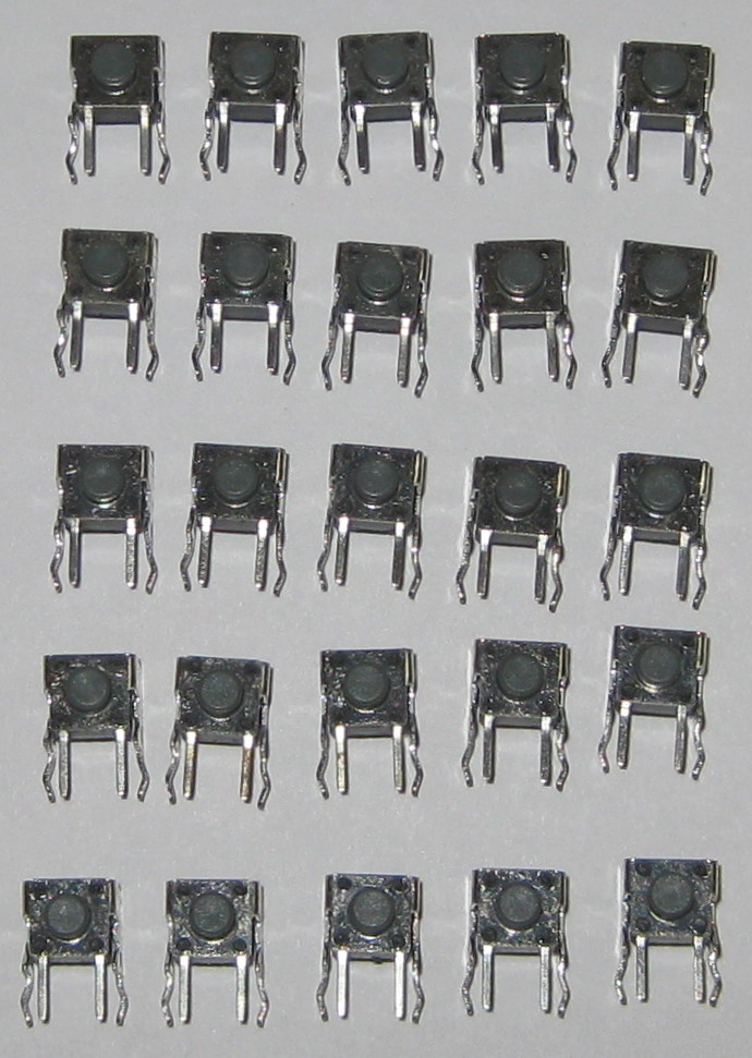 25 X Momentary Pushbutton Micro Switches – Right Angle PC Board Mount – Pacer