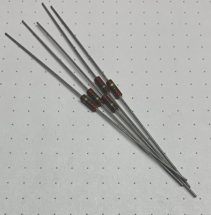 2.2 MΩ, 1/4 Watt, 5%, Allen Bradley Brand, Carbon Composite Resistor, 5 Each