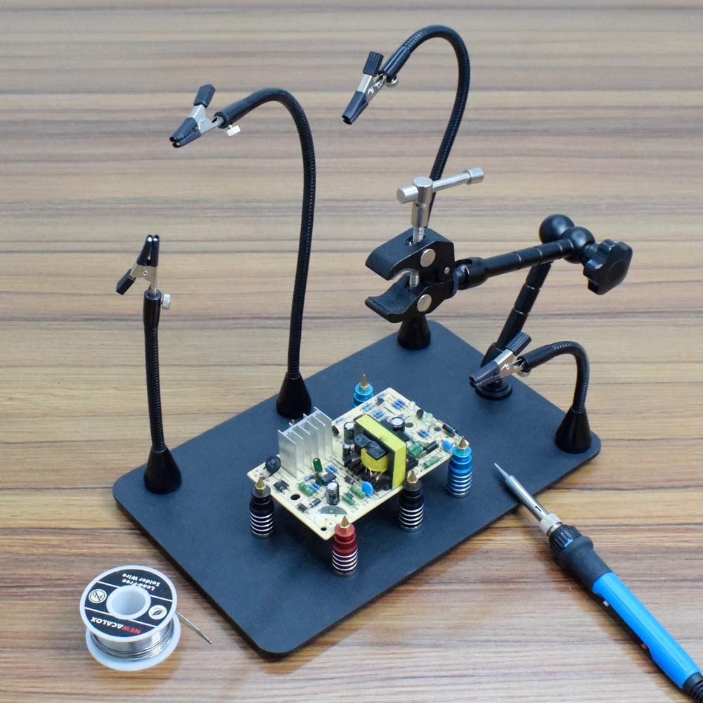 Magnetic Helping Hands Third Hand Soldering Work Station | Extra Large & Heavy D