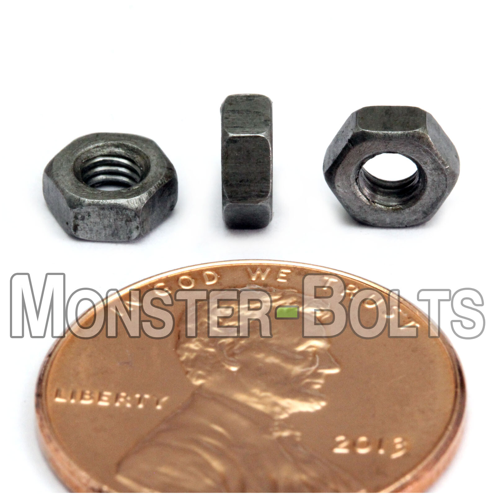 M3-0.5 / 3mm – Qty 10 – Steel Hex Nuts Class 10 Plain Finish – Metric DIN 934