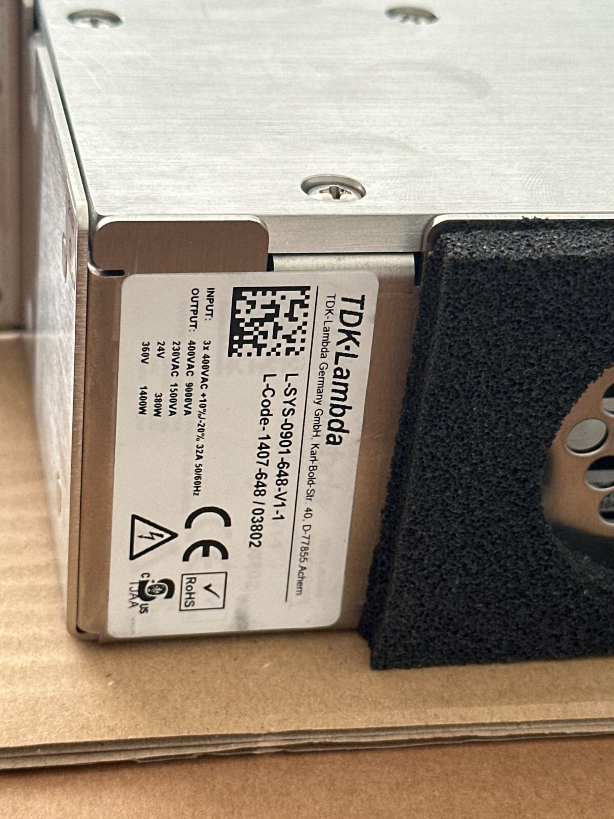Siemens TDK-Lambda PDR Power Supply 10187302 S03802 L-SYS-0901-648-V1-1 1407-648