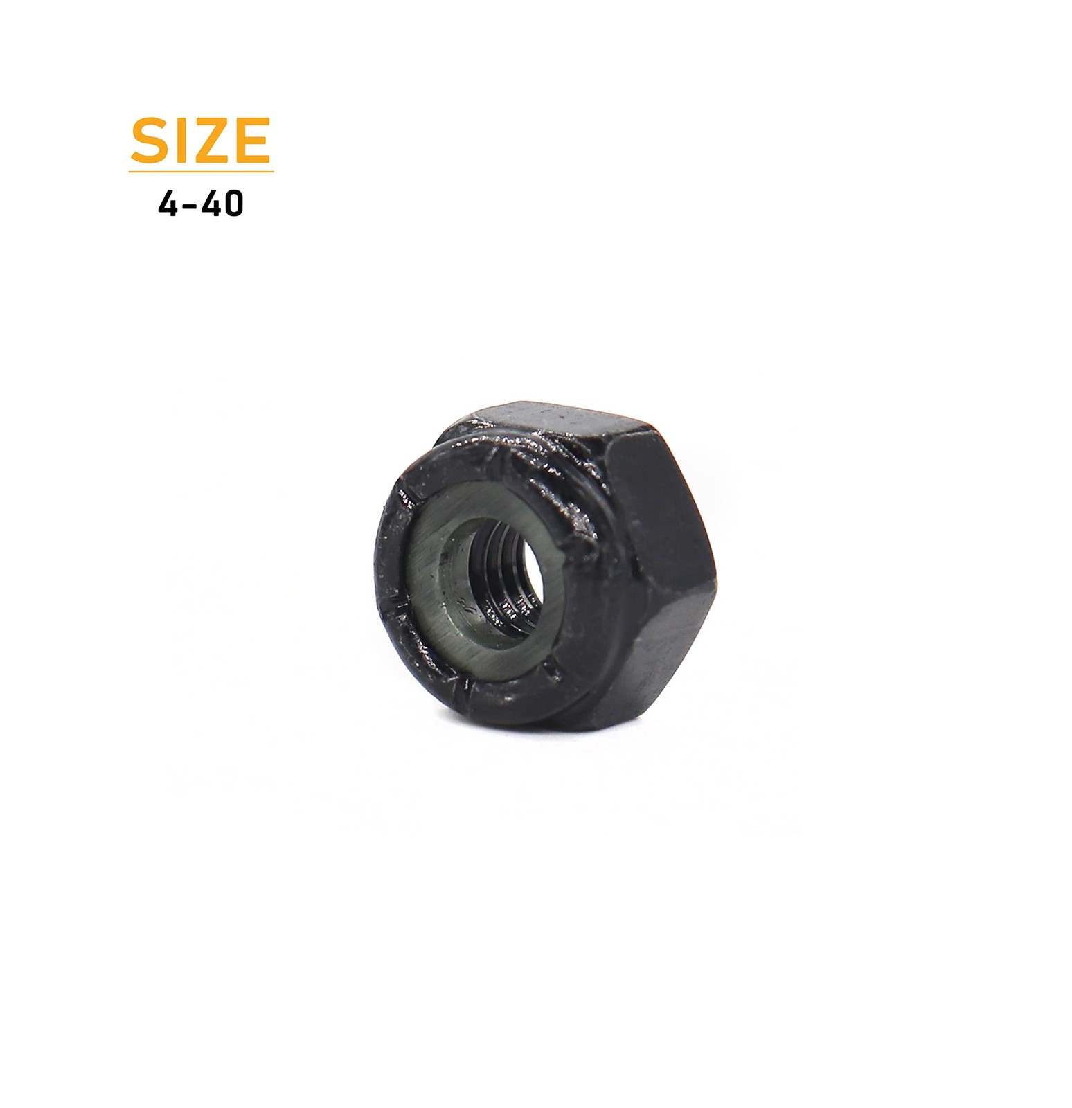 100 Piezas Tuercas De Seguridad Insertadas De Nailon 4-40 Negras Tuercas Aut…