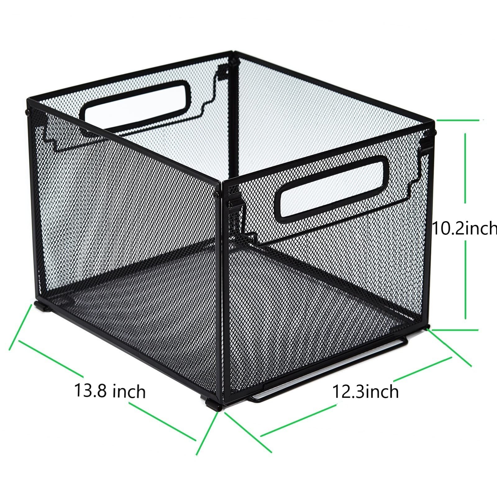 SETTFRFE Letter Size Metal Hanging File Folder Organizer Crate Black