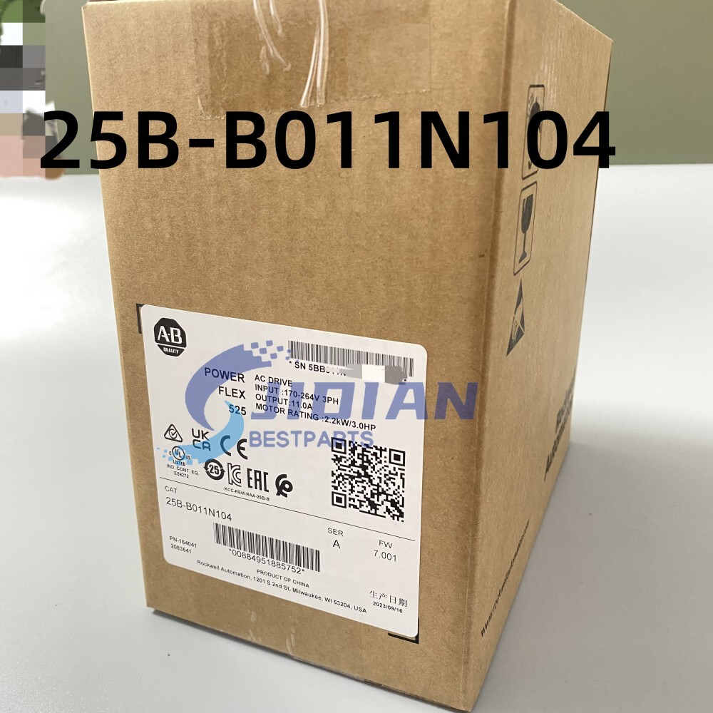Allen-Bradley 25B-B011N104 Ser A PowerFlex 525 AC Drive 3HP New Sealed TX stock