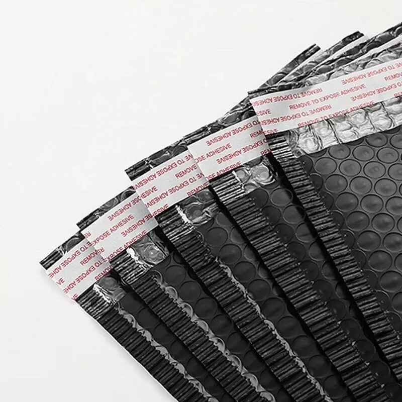BUBBLE-LINED POLY MAILERS | Hi-Qual | 9.5″ x 14.5″ (#04) | QTY: 5/10/20 | BLACK