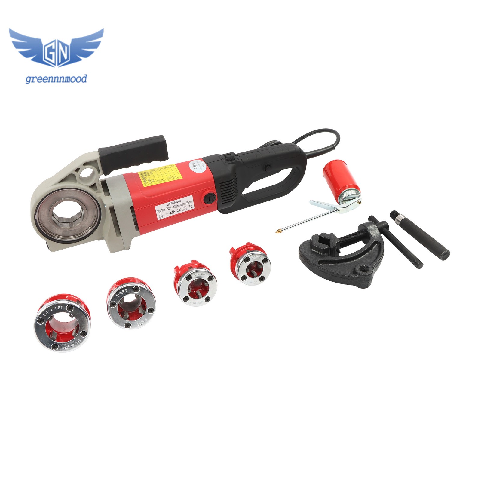 Electric Pipe Threader, 2300W Pipe Threading Machine with 4 Dies 1/2″ – 1 1/4″