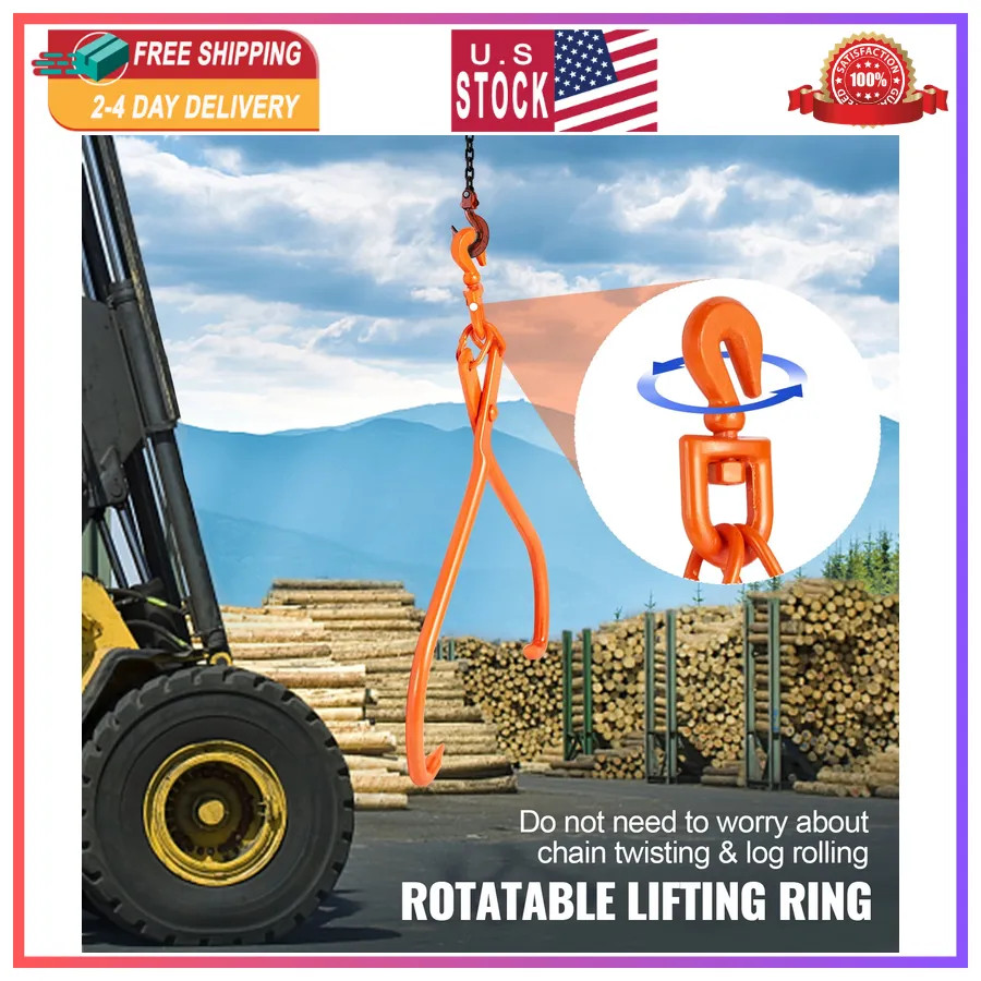 32 Inch Log Skidding Tongs Heavy Duty Steel 2 Claw Lumber Lifting Tool 1543 lbs