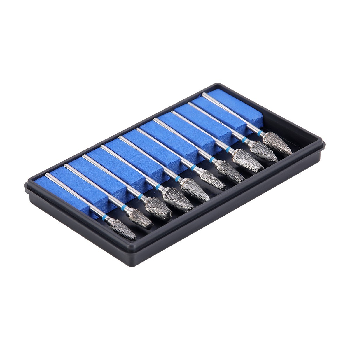 AZDENT 10Pcs Dental Lab Polishing Bur Drills Tungsten Steel Carbide Burs 2.35MM