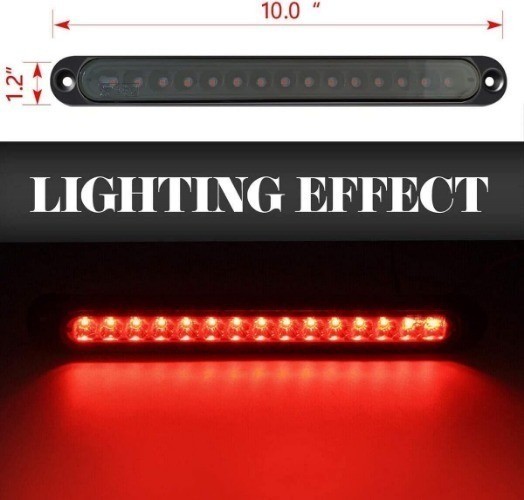 2PCS 10″ 15 LED Red Trailer Light Bar for Park Stop Turn signals Tail Brake Ligh
