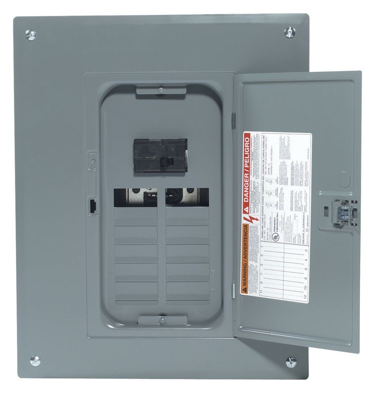 Square D HOM1224M100PC Main Breaker Plug-On Neutral Load Center with Cover 100A
